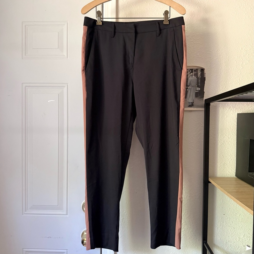 WILDFANG black brown side stripe‎ empower cropped trousers